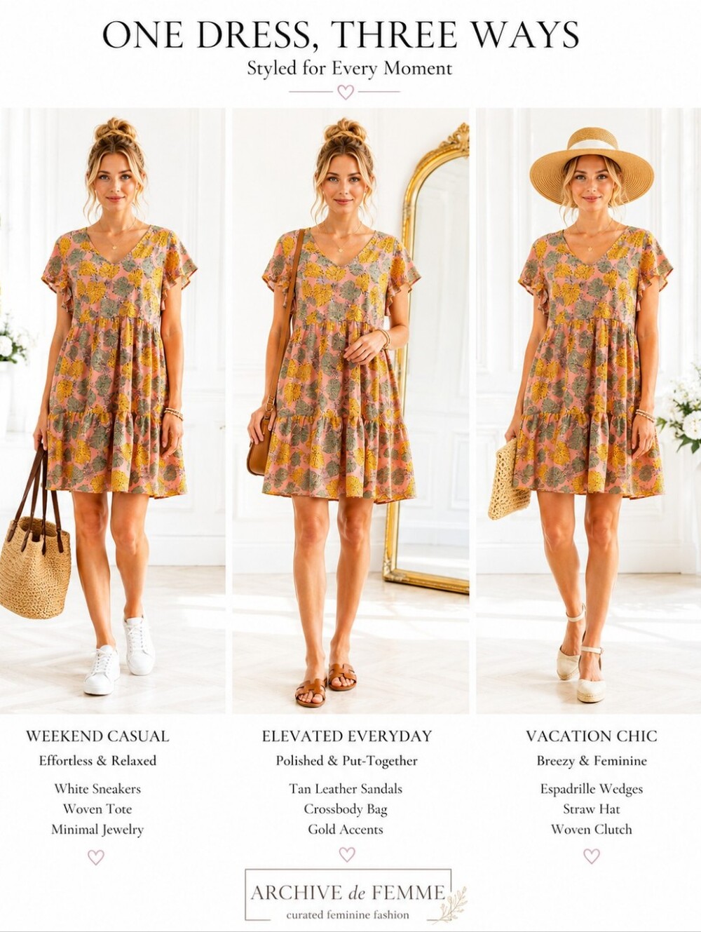 SHEIN Curve Floral Babydoll Sundress | Pink Flutter Sleeve Mini Dress | Size 1XL - Picture 3 of 8